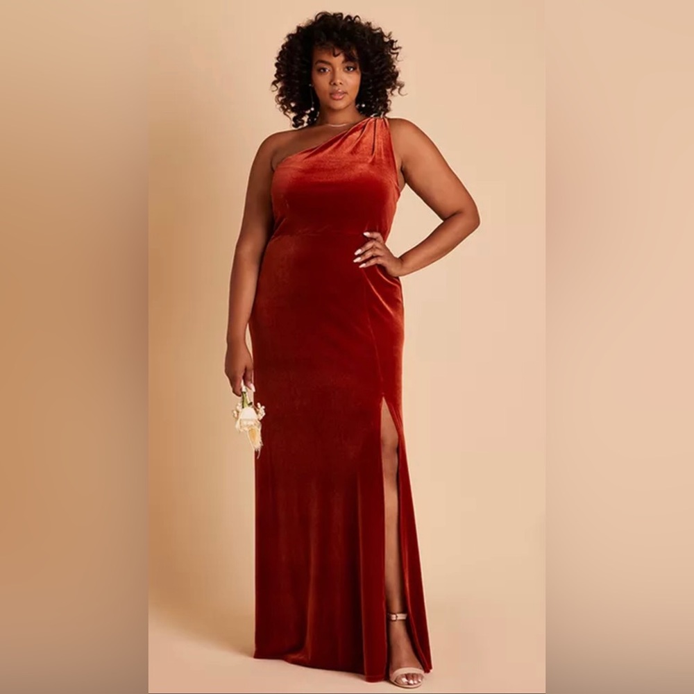 Burnt Orange Velvet Dress